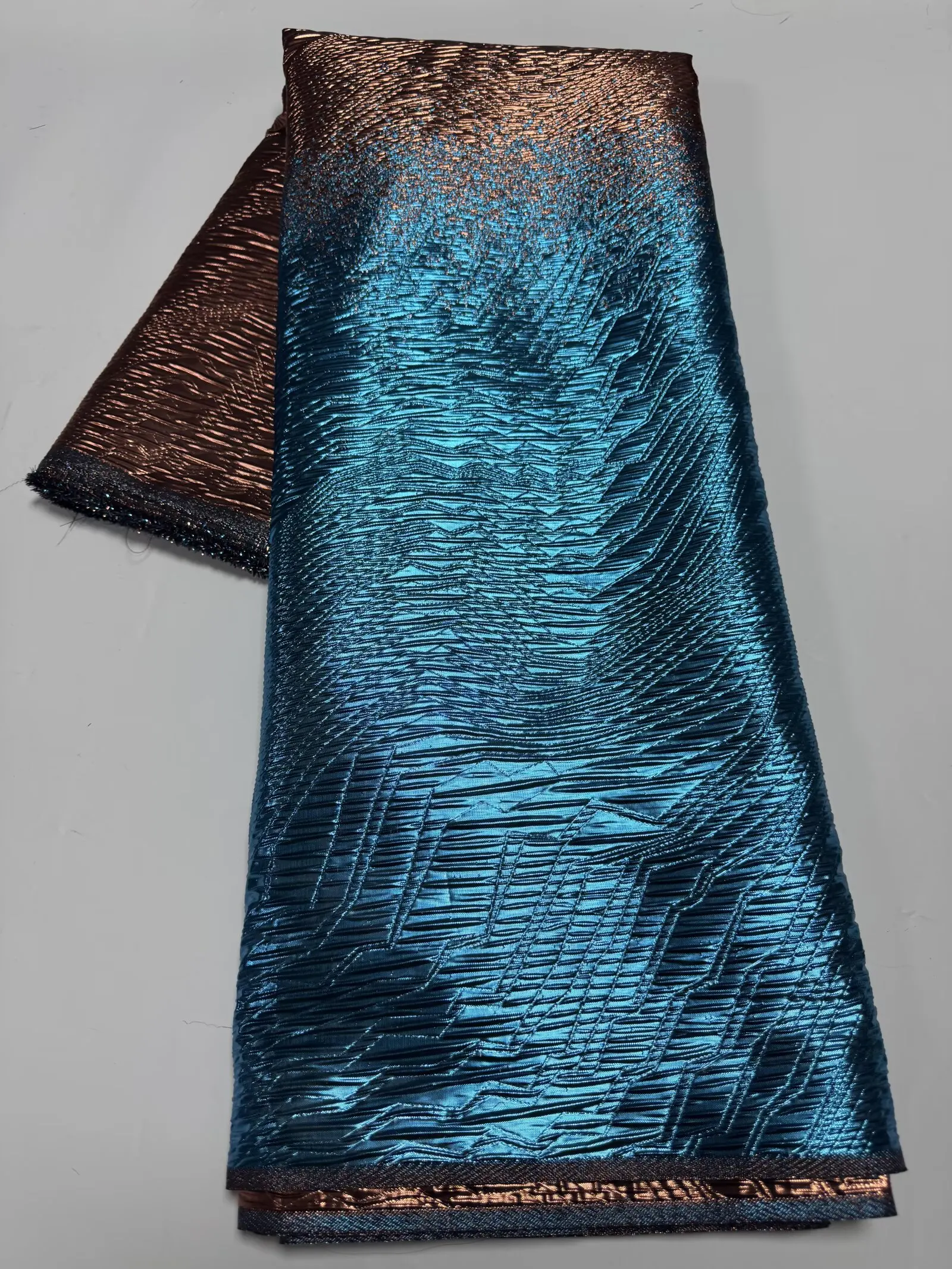 5Yards Brocade Jacquard Lace Fabric, Floral Pattern Design, 2025 African Ethnic Traditional Material For Evening Dress