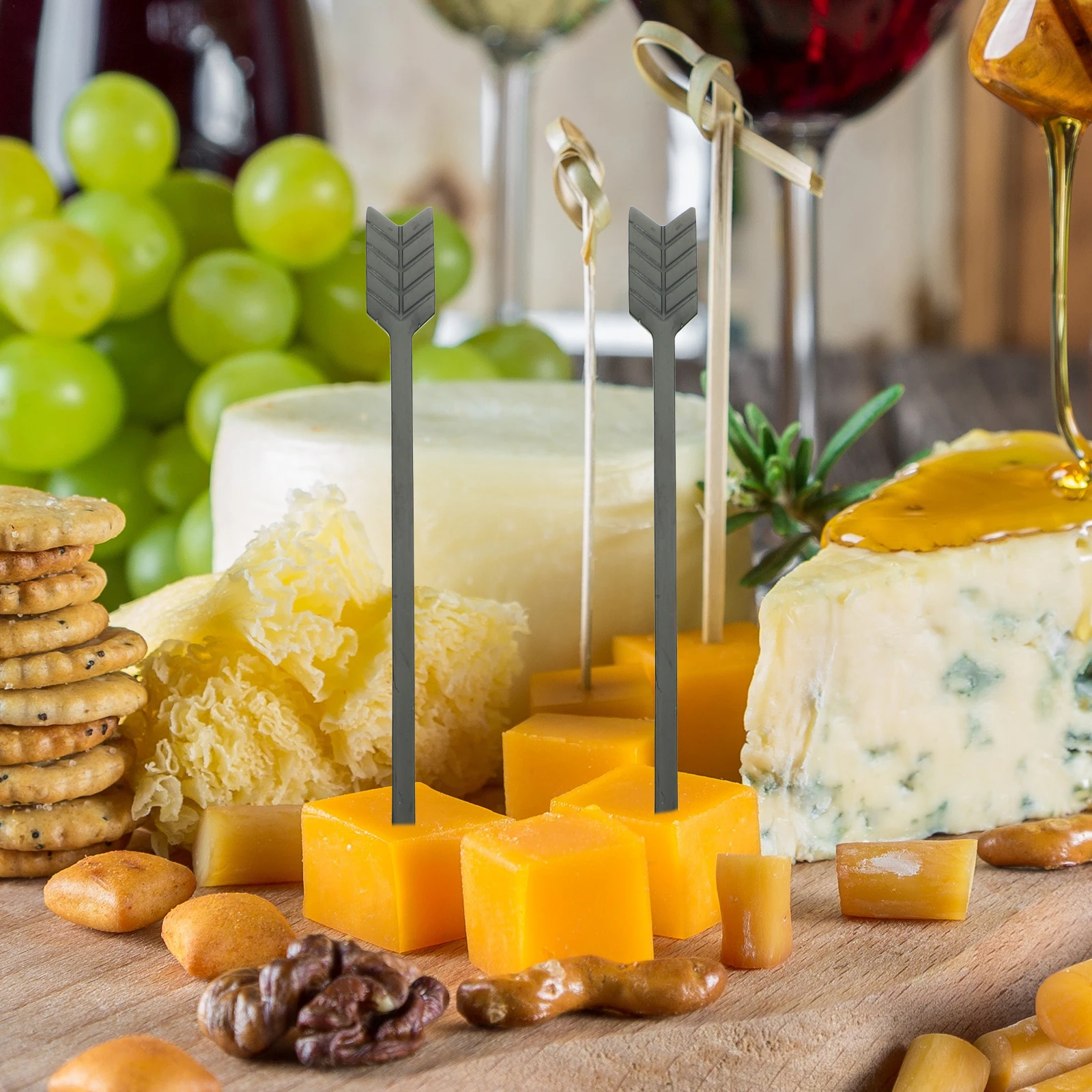 

Stainless Steel Fruit Picks Elegant Dessert Skewers For Party Wedding Cocktail Stir Sticks Reusable Coffee Stirrers Kitchen