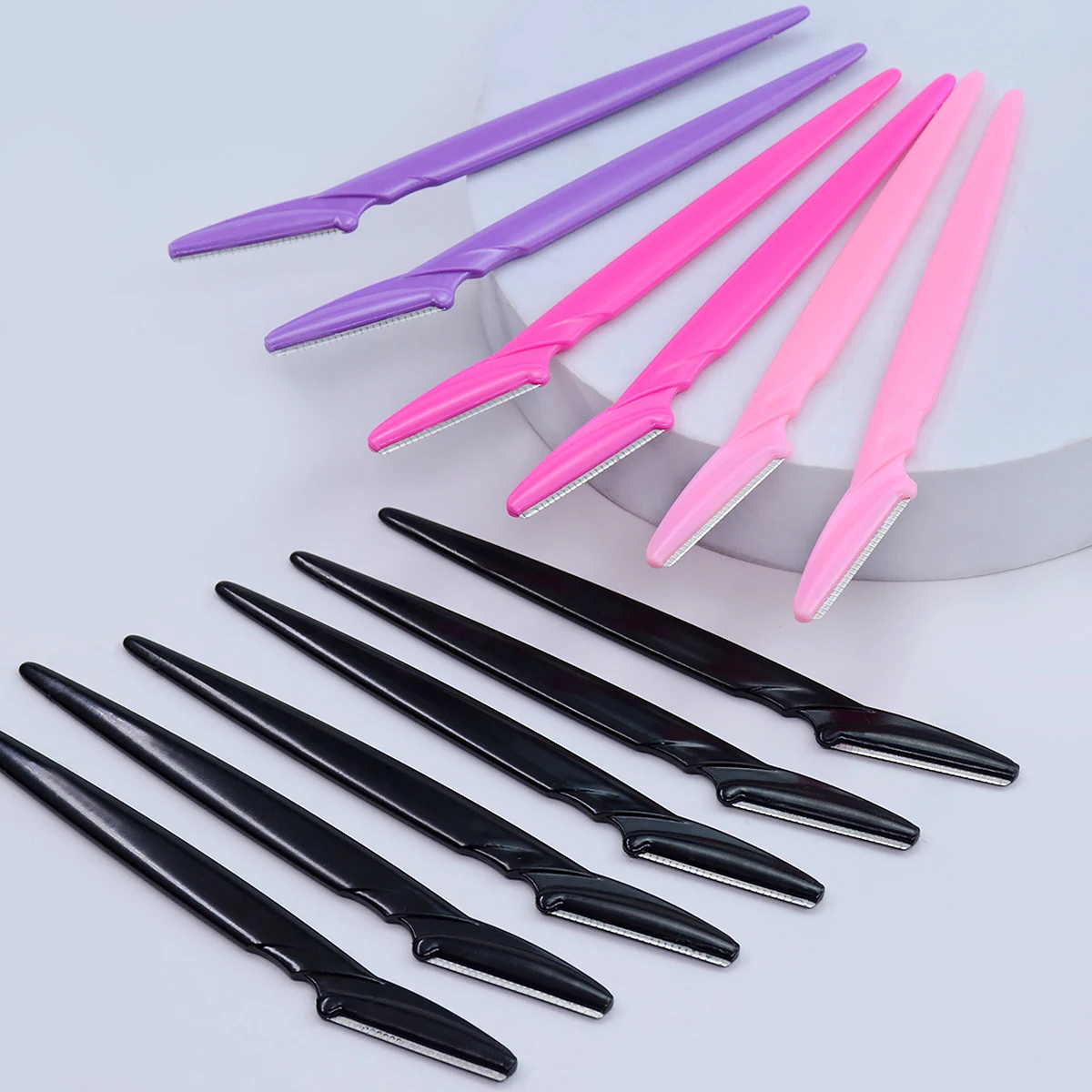 12 Pcs Eyebrow Trimmer Blade Shaver Portable Face Razor Eye Brow Epilation Hair Removal Cutters Safety Razor Woman Makeup Tools