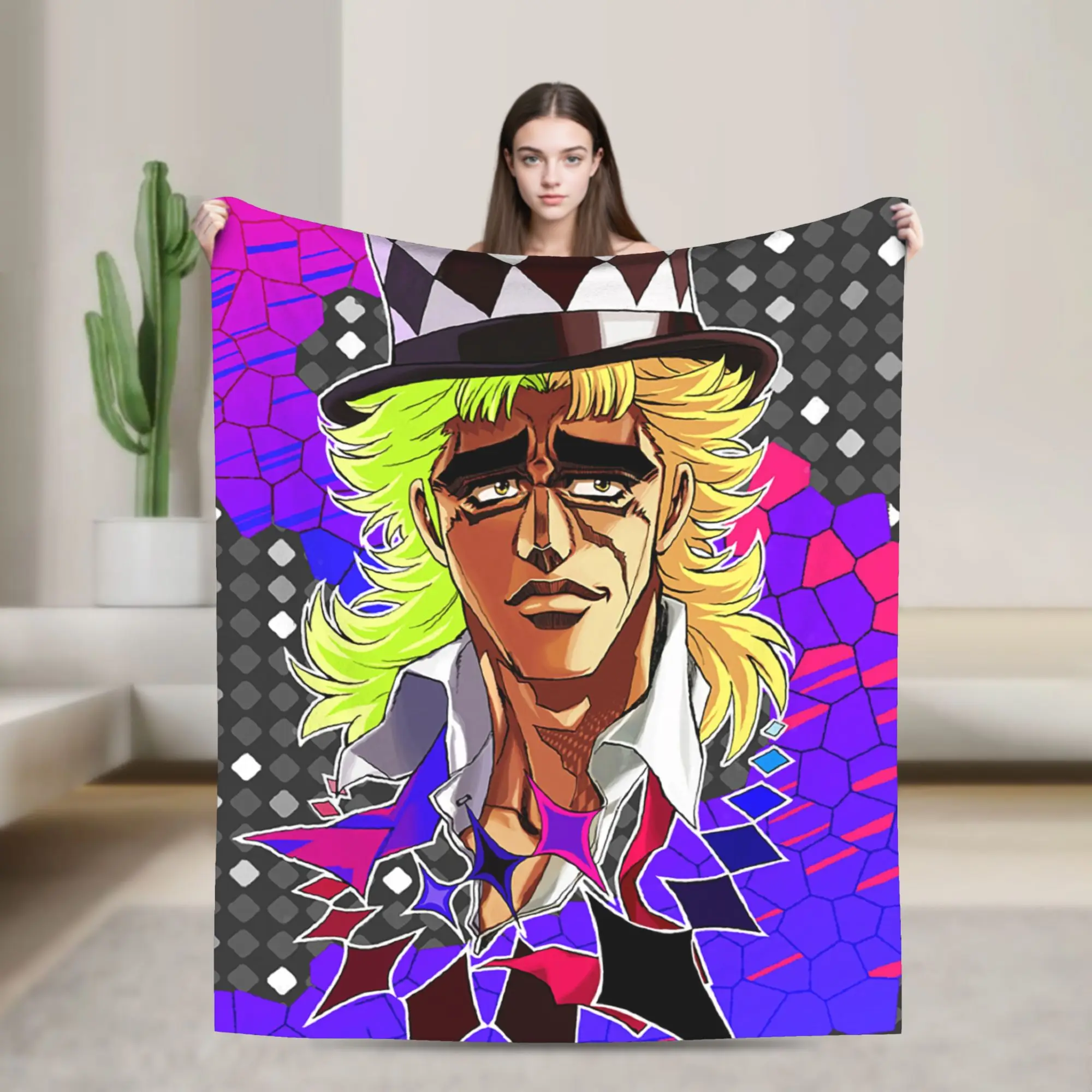 Speedwagon Robert Blankets Bizarre Adventure Plush Vintage Breathable Throw Blankets for Home Restaurant Textile Decor