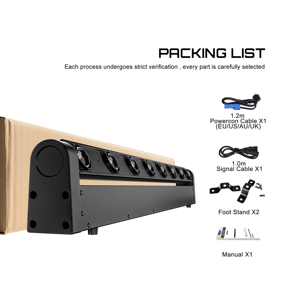 SHEHDS شحن سريع 8x12 واط RGBW متعدد الألوان عمود إضاءة LED شعاع تتحرك رئيس ضوء ل DJ مكان حفل زفاف الكنيسة المرحلة المعدات