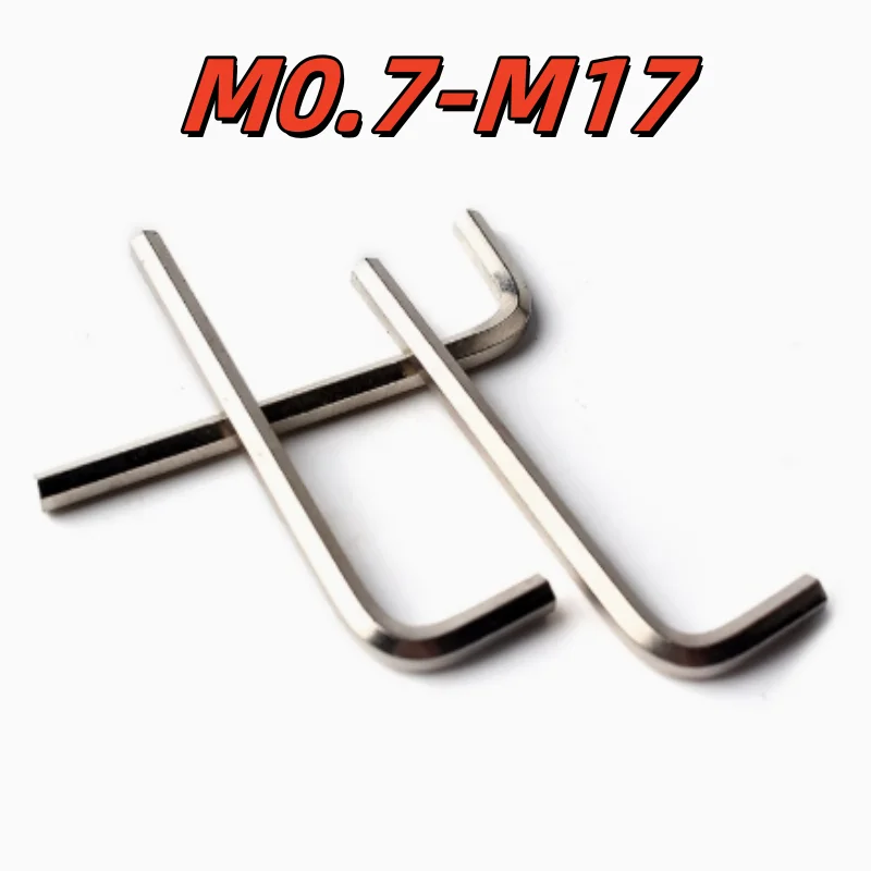 M0.7 - M17mm Allen Keys Hex Wrench L Shaped Nickel Plated Flat Hexagonal Keys L-type Repair Tools Hand Tools