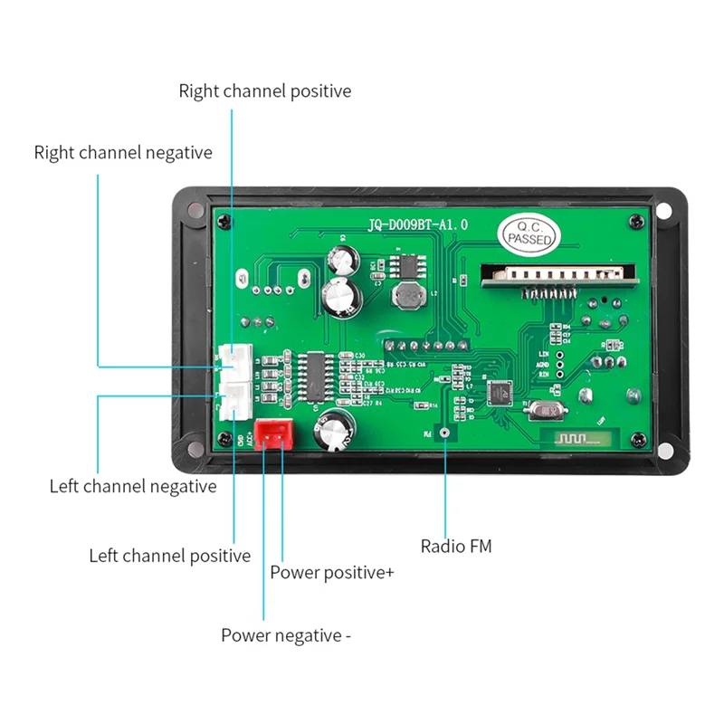 

Excellent-Color Screen MP3 Player Decoder Board 2X40W Amplifier Call Recording BT Car FM Radio Module Support TF USB AUX 3.5 WAV