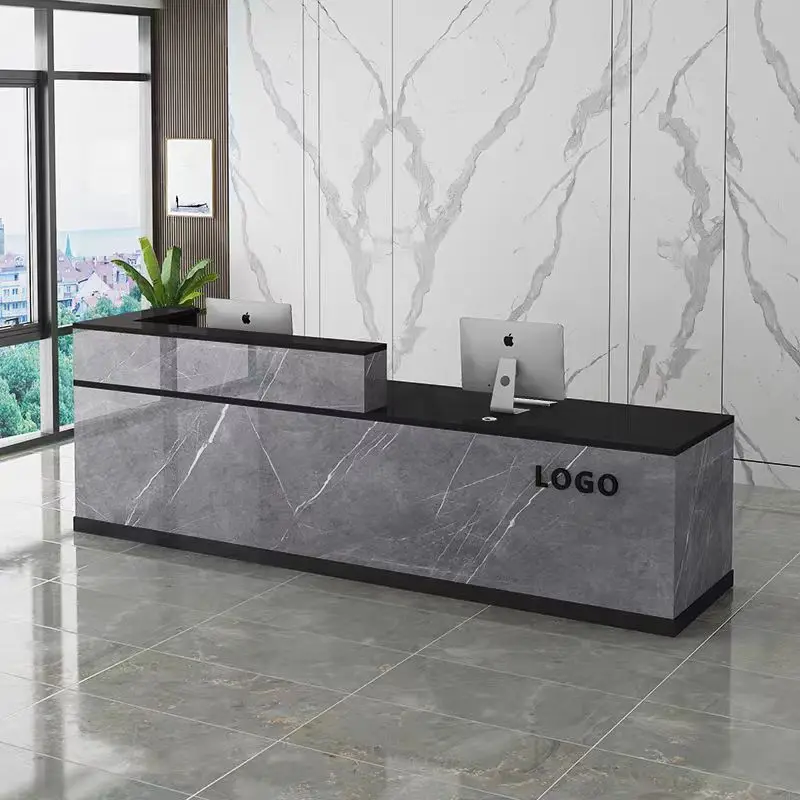 

#Modern minimalist design Custom hotel reception desk Wooden salon Price counter Furniture desk Gym School and shopping center