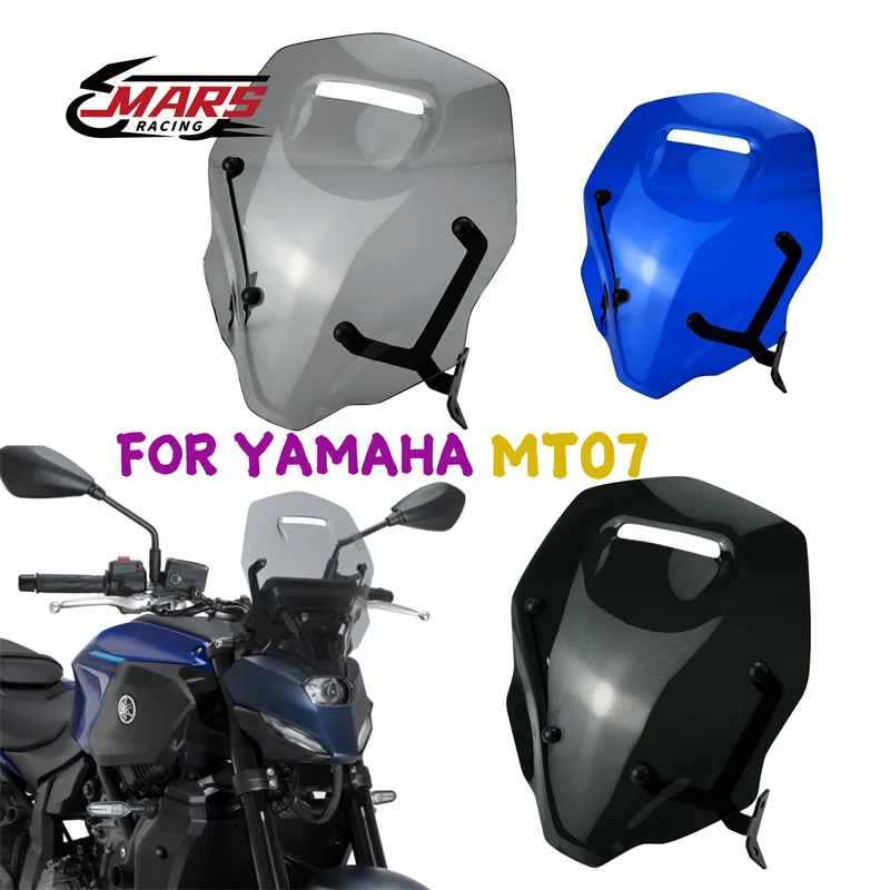 

Fits For YAMAHA MT07 mt07 MT-07 2025 Motorcycle Accessories Front Windshield Windscreen Airflow Wind Deflector