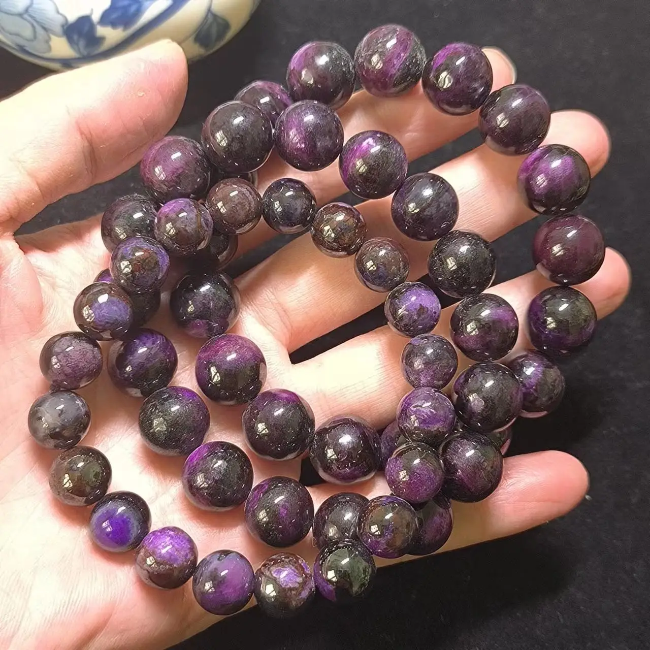 

1pcs/lot natural Sugilite single-loop beaded bracelet purple crystal Noble and elegant Women's jewelry Accessories exquisite