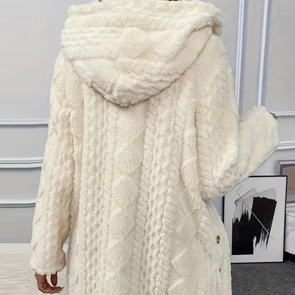 Cappotto casual a maniche lunghe con cappuccio in tinta unita stile britannico con bottoni per l'autunno e l'inverno, cardigan monopetto stile urbano