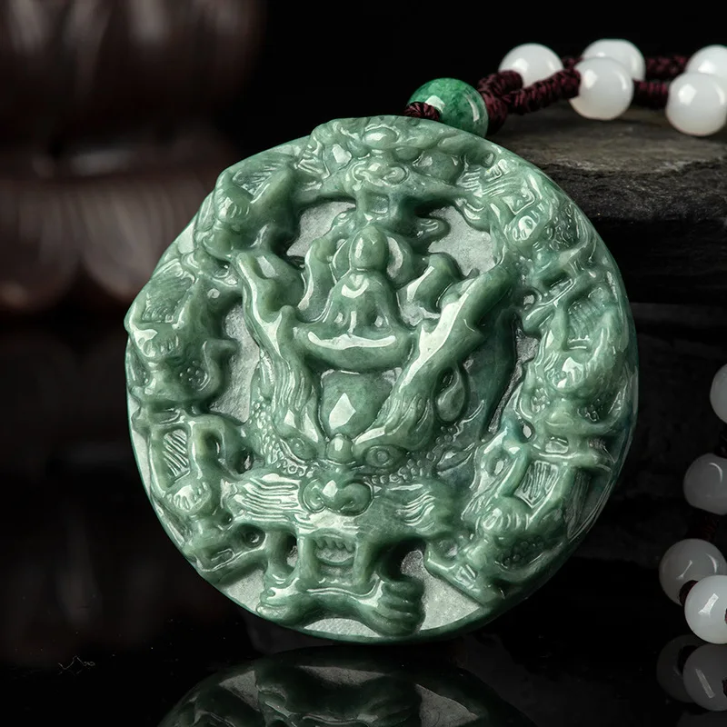 

Jia Le/ Natural Jade Domineering Dragon Brand Necklace Pendant Fashionable Personalized Men Women Amulets Sent Certificate Gifts