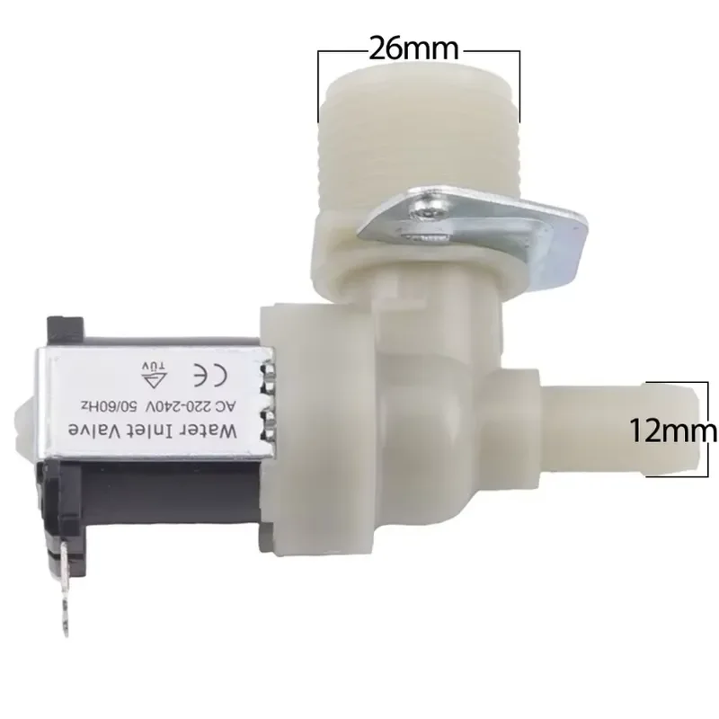 JSF9 Washing Machine Inlet Valve 220V 50/60Hz Durable One Way Water Solenoid Valve Replacement Parts for High Low Temp Repair