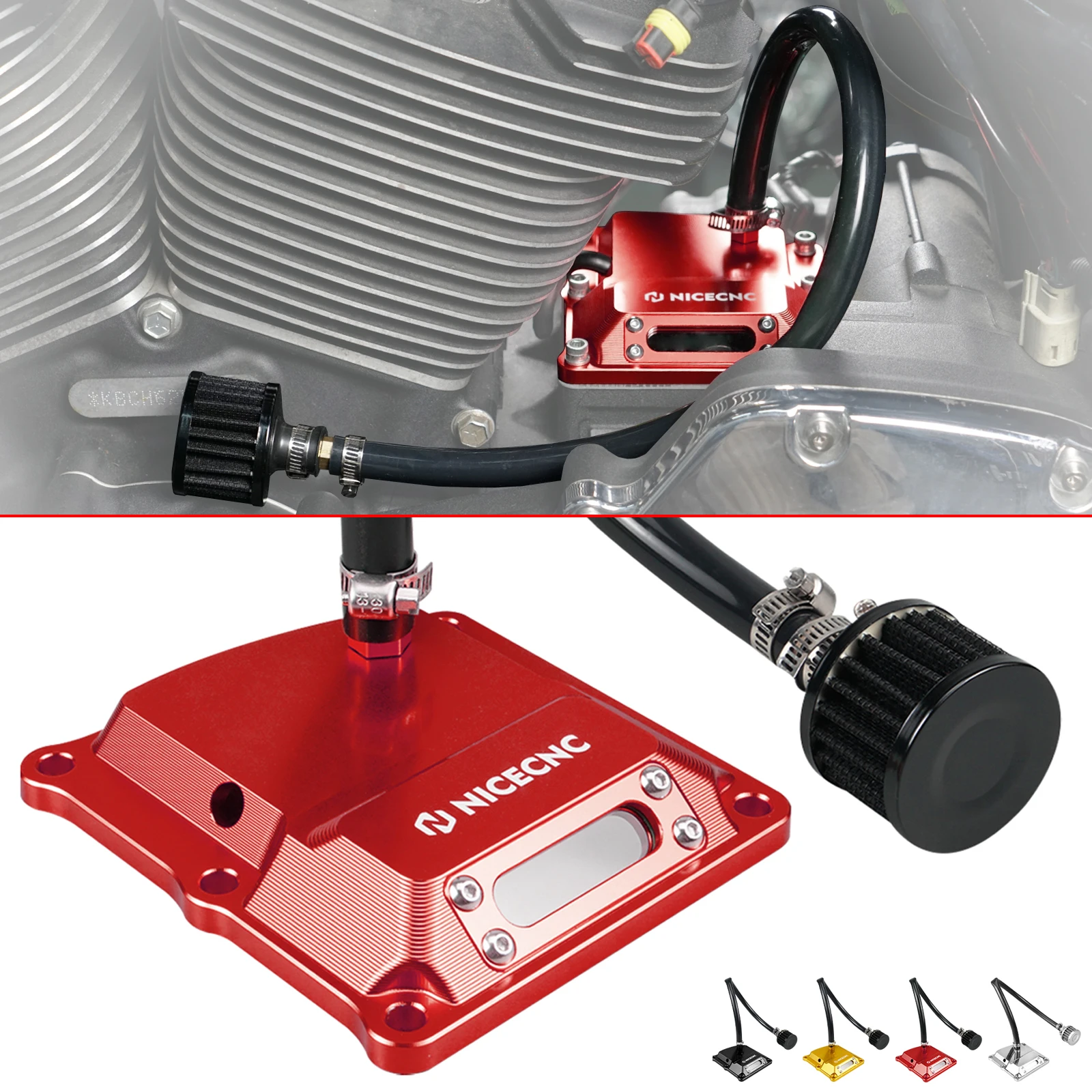 

NICECNC Vented Transmission Top Cover for Harley Street Bob Breakout Fat Bob Fat Boy Low Rider Road King Road Glide Street Glide