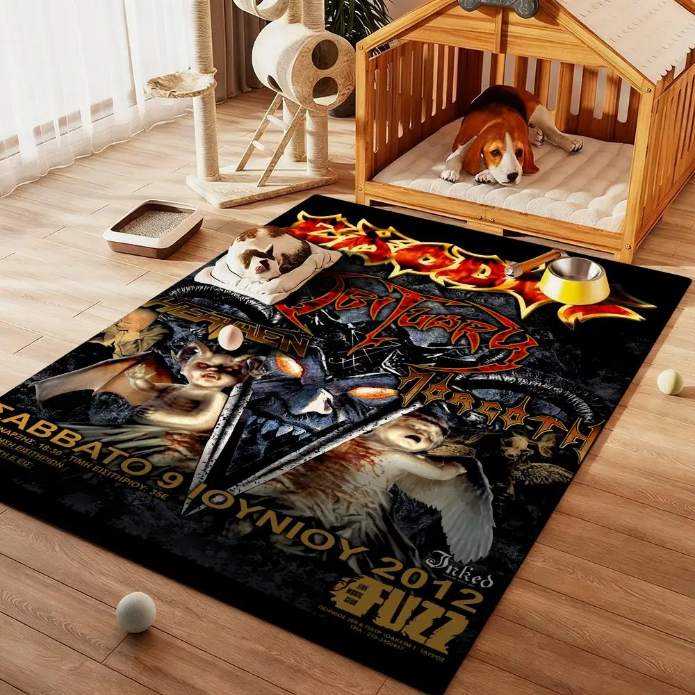 

cool Rock Band-E-Exoduss Floor Mat Diatom Bath Mat Absorbent Quick Dry Non-Slip TPR Backing Soft Plush Draining Rugs