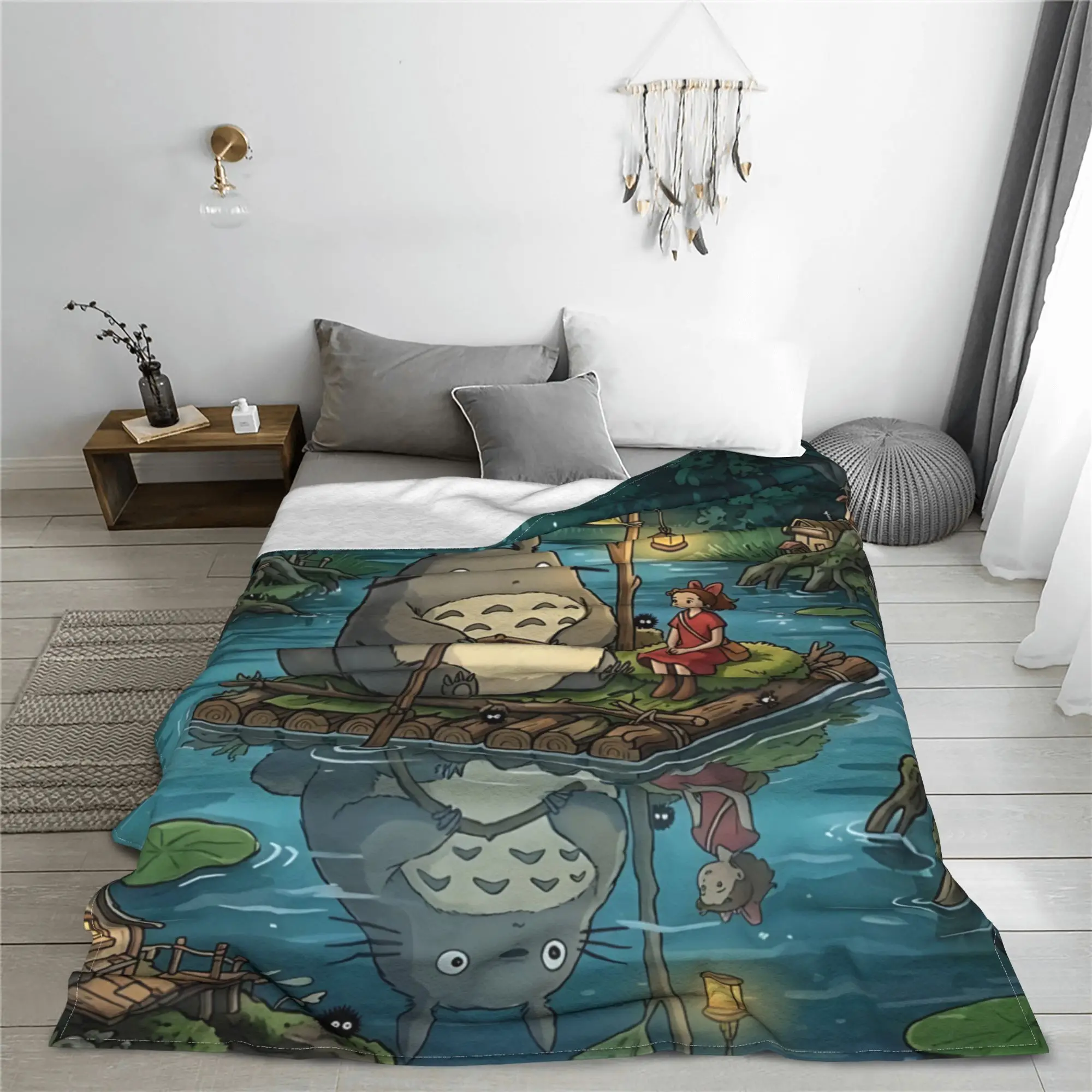 1PC My Neighbor Totoros  home room decorations Winter Blankets for Adults Bedding Home Interior Sofa Knee