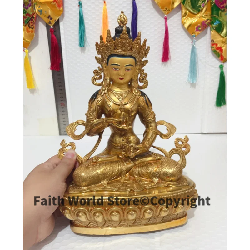 Wholesale Buddhist supplies Asia Thailand Vajrasattva Vajra Buddha gilding statue HOME Exorcism exorcise evil spirits bless Safe
