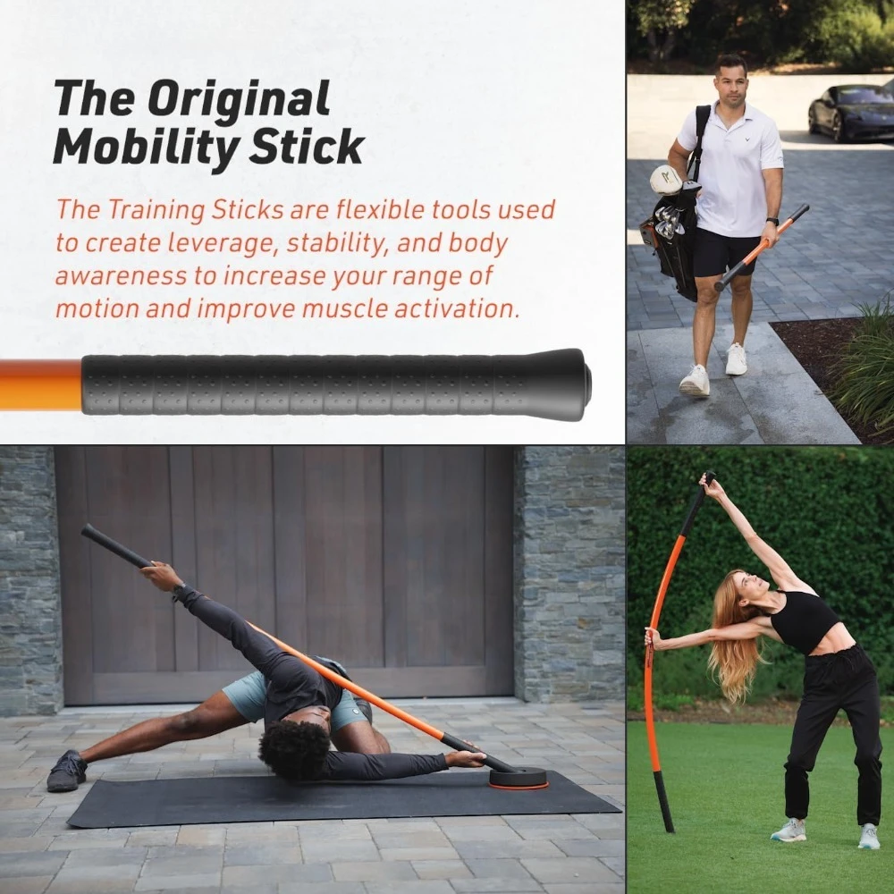 3 in 1 Mobility Training Stick for Active Stretching Flexibility Strength Exercise Gym Yoga Golf Running Pickleball Fitness