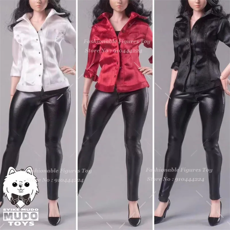 1/6 Women Soldier Ada Wong Blouse Long Sleeved Shirt Black Leather Pants Fit 12Inch TBL WorldBox Action Figure Model Toys