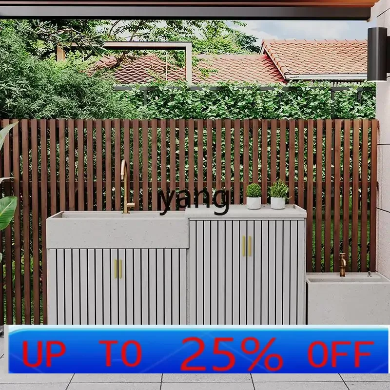LTT outdoor granite washing machine cabinet integrated dryer double cabinet