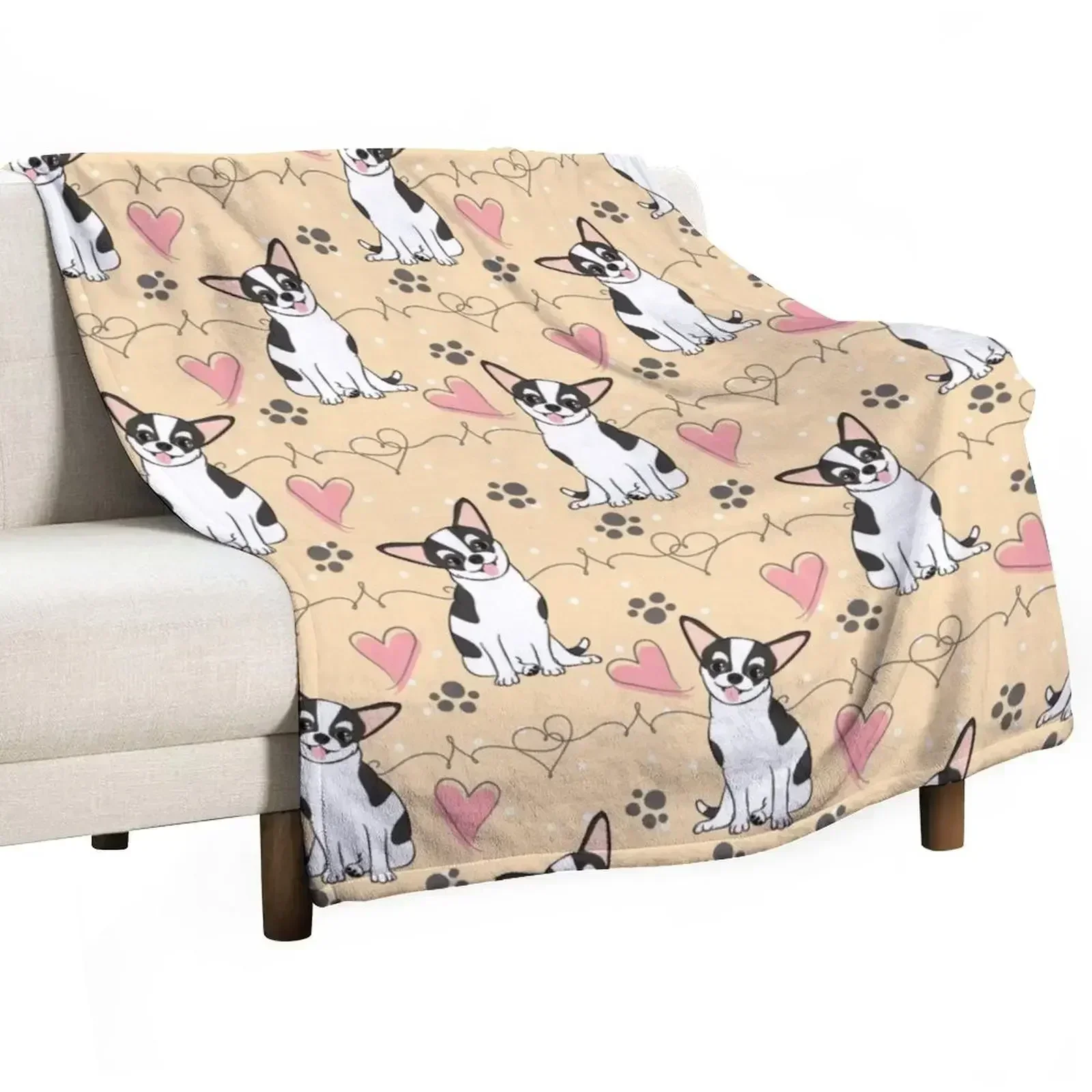 

LOVE Black White Chihuahua 1 Throw Blanket Designers blankets and throws Hair Soft Big Blankets