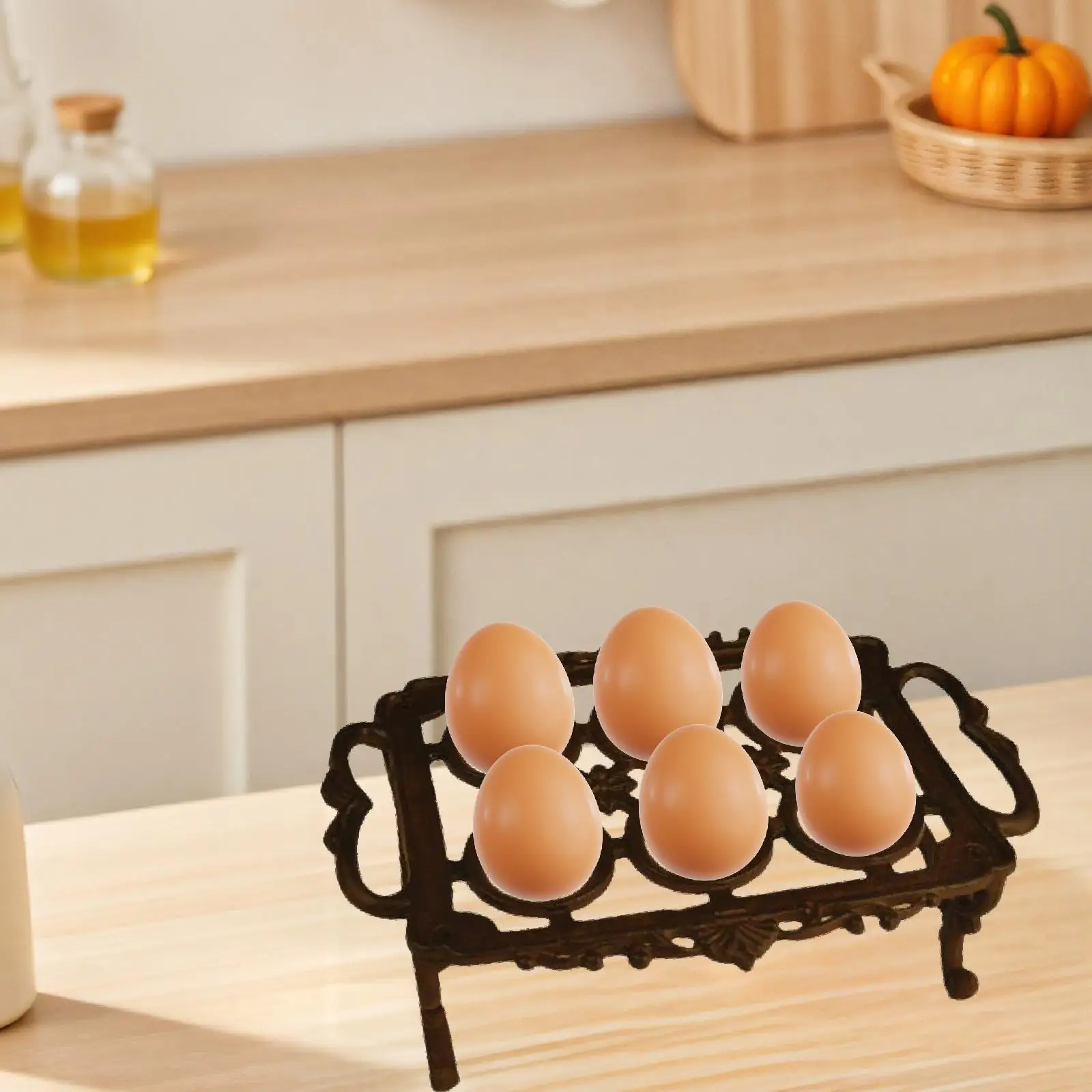 

Cast Iron Egg Holder Rack 9.45x7.09x2.76inch Table Decor Desktop Egg Storage