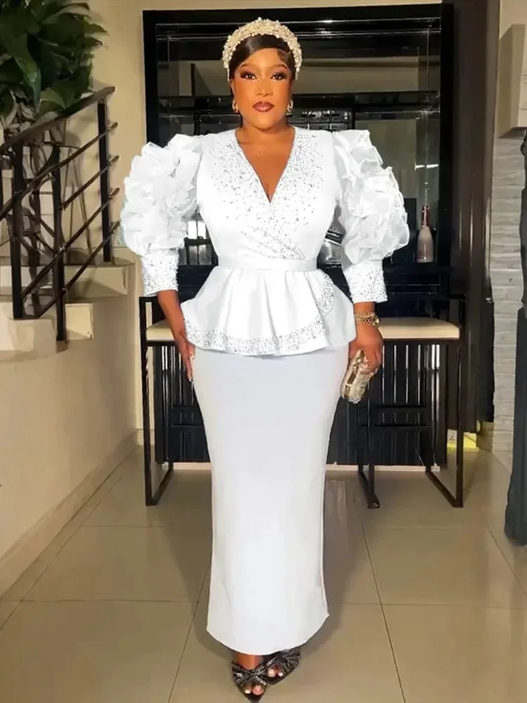

Elegant African Dresses for Women 2025 New Africa Clothing Plus Size Turkey Wedding Party Long Dress Dashiki Ankara Outfits Robe