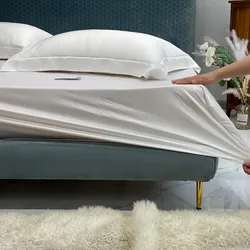 600TC 100%Eucalyptus Lyocell Fitted Sheet Twin Double Queen King Elastic Fitted Bed Sheet Nature Soft Silky Sheet Pillowcases