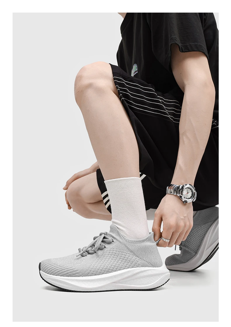 Neue, gepolsterte Laufschuhe für Herren, geeignet für schwere Läufer, mit Schnürung, Sport- und Freizeitmodelle für Damen, rutschfeste Outdoor-Sportschuhe, Herren-Sneaker. – Detail 9