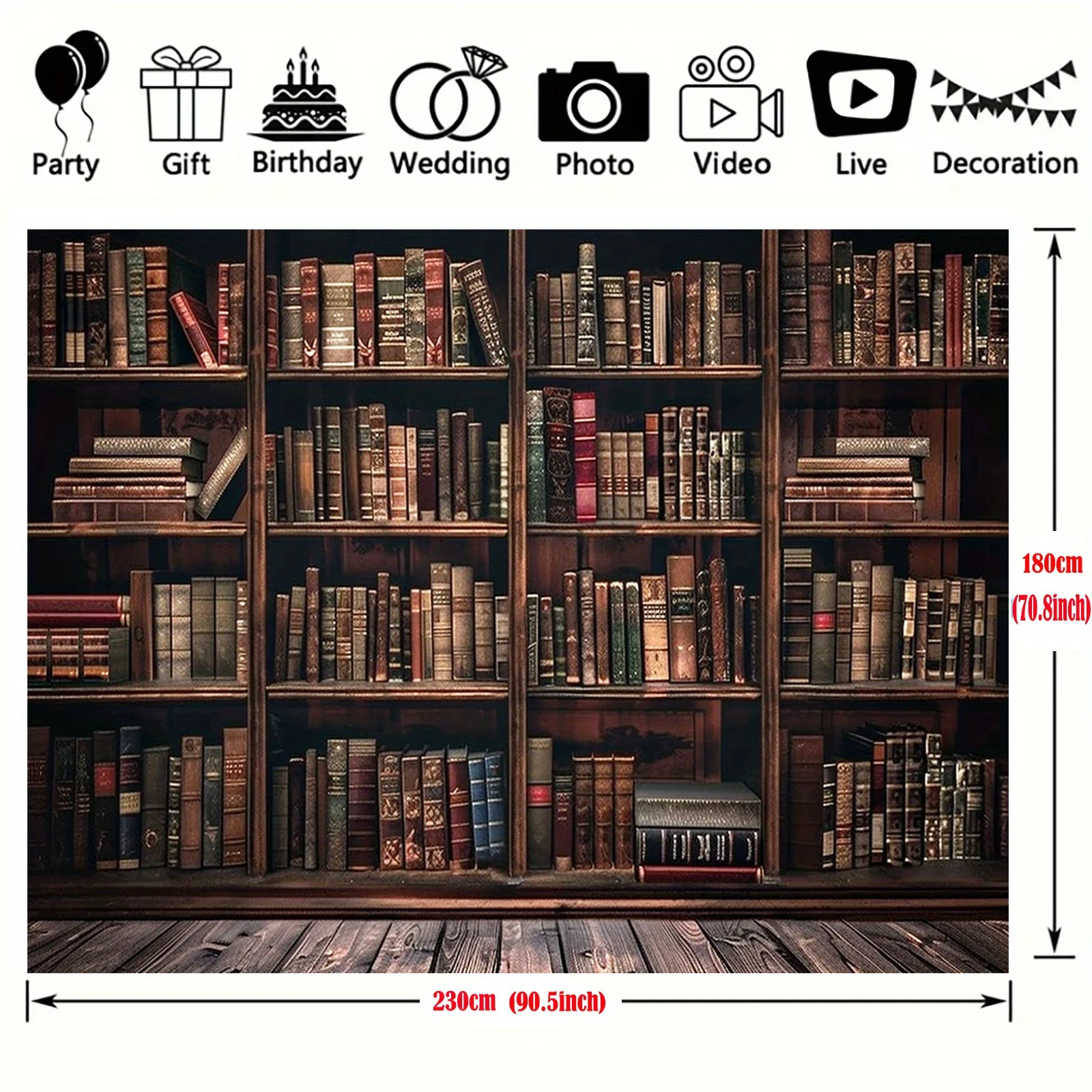 لافتة خلفية لرف الكتب العتيق - خلفية تصوير لكتب المكتبة القديمة #4