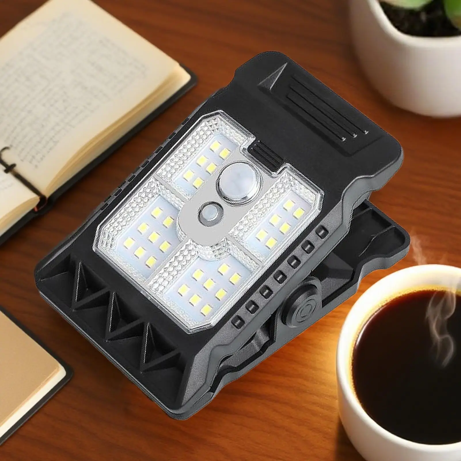 مشبك مستشعر الحركة على الأضواء الشمسية، مشبك أضواء الطاقة الشمسية على إضاءة مقاومة للماء، مصباح LED محمول لبوابة السياج، حديقة المرآب، التخييم #5