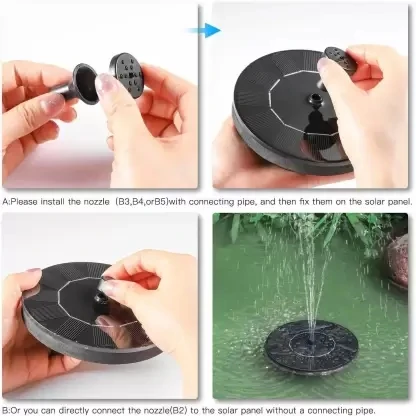Garden Solar Water Pump Solar Floating Fountain Pump Bird Bath