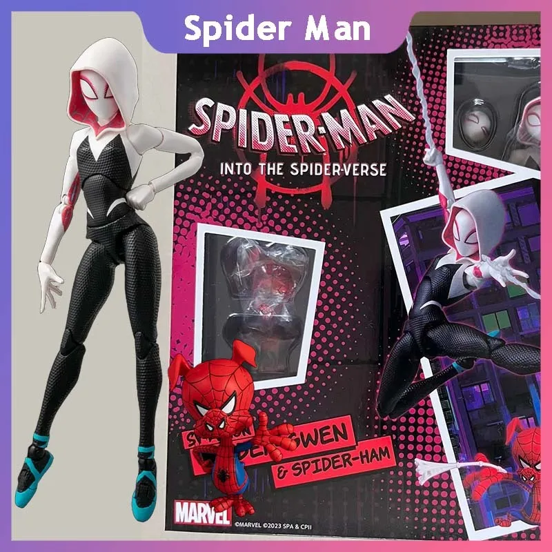 

Spider Man Action Figure Gwen Peter Spider-Ham Anime Spider-Verse Miles Morales Model Home Room Decor Collection Toys Gift Kid