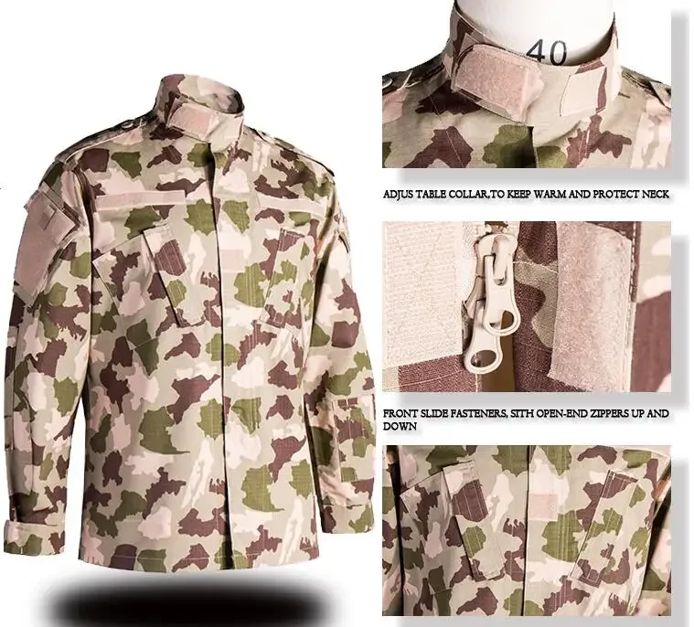 Nigeria Camouflage Suit Men African Outdoor Uniform Include Pants Desert