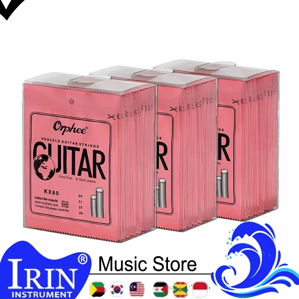 Orphee KX80 Ukulele Strings Nylon Mix Soft Touch Bright Sounding 4 Strings Ukulele Guitar String Guitar Parts & Accessory