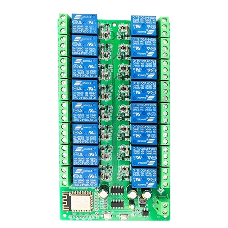 

ESP8266 Wi-Fi 16-канальный релейный модуль ESP-12F плата питания, 16-канальный релейный модуль, режим питания