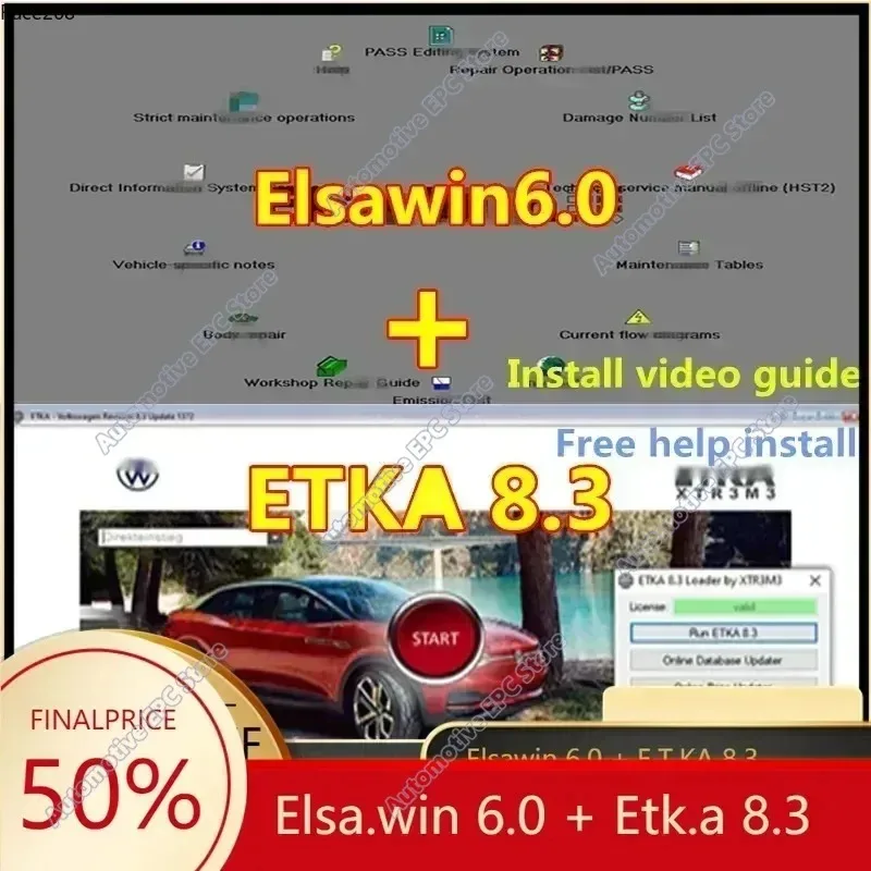 2026 Hot ELSAWIN 6.0 Etka 8.3 Latest Maintenance Software Group Vehicle Electronic Parts Catalog Suitable for V/W AU/DI SE/AT SK