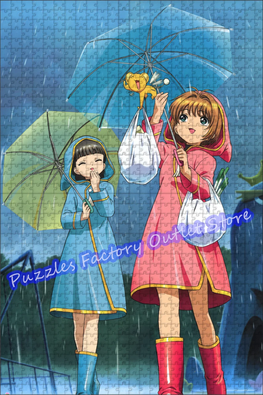 Card Captor Sakura Jigsaw Puzzles 300/500/1000 Pieces Kinomoto Sakura Cerberus Anime Figure Print Puzzle for Kids Gifts Toys