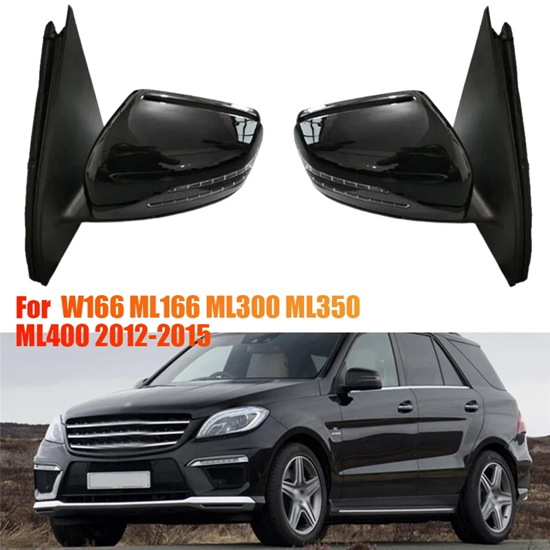 Left Side Door Rear View Mirror Assembly for Mercedes Benz W166 ML166 ML300 ML350 ML400 2012-2015 Power Folding Mirror