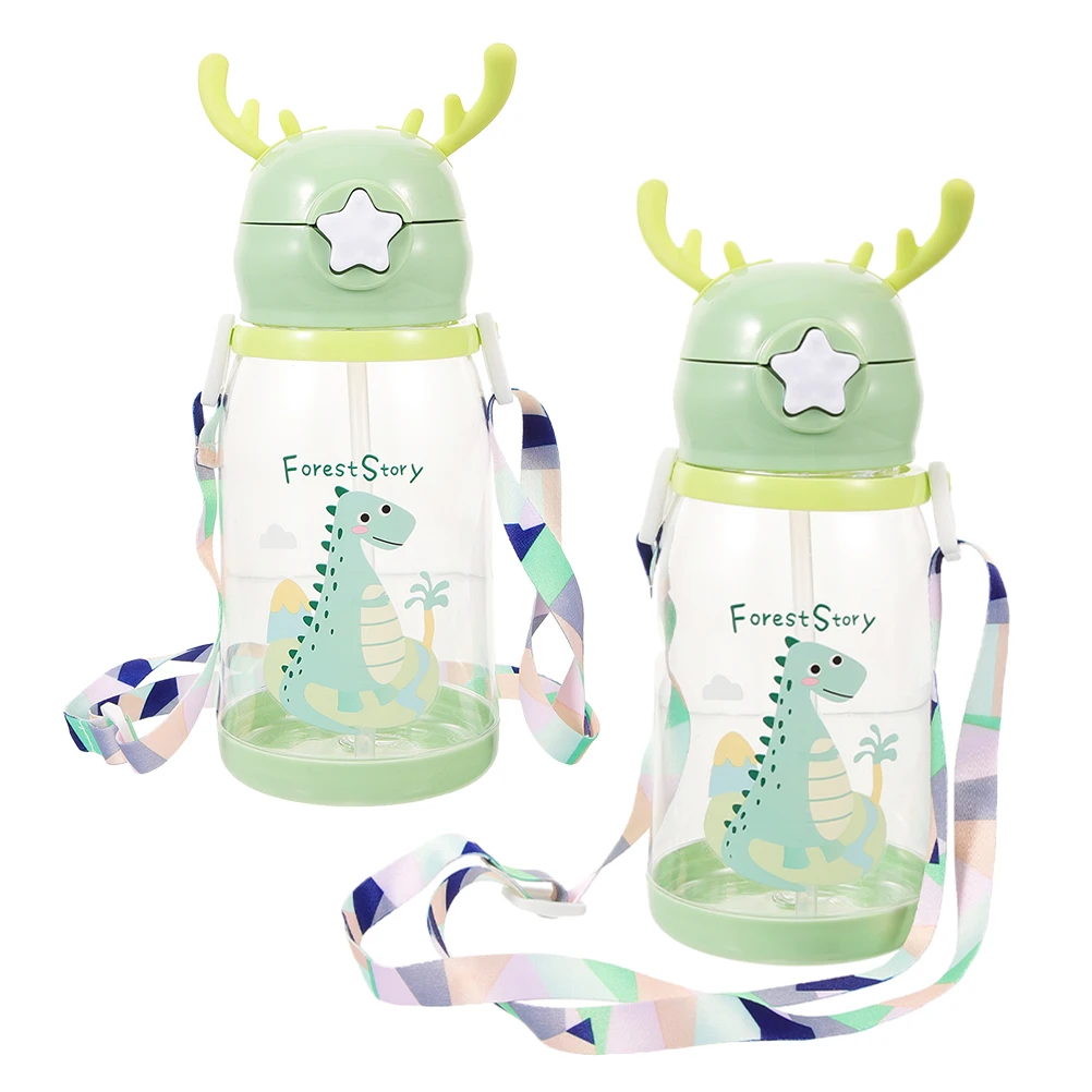 

2Pcs Children's Cup Straws Leak Proof Plastic Cups Baby Milk Juice Bottles Toddler Smoothie Kids Smoothie Cup Baby Bottle