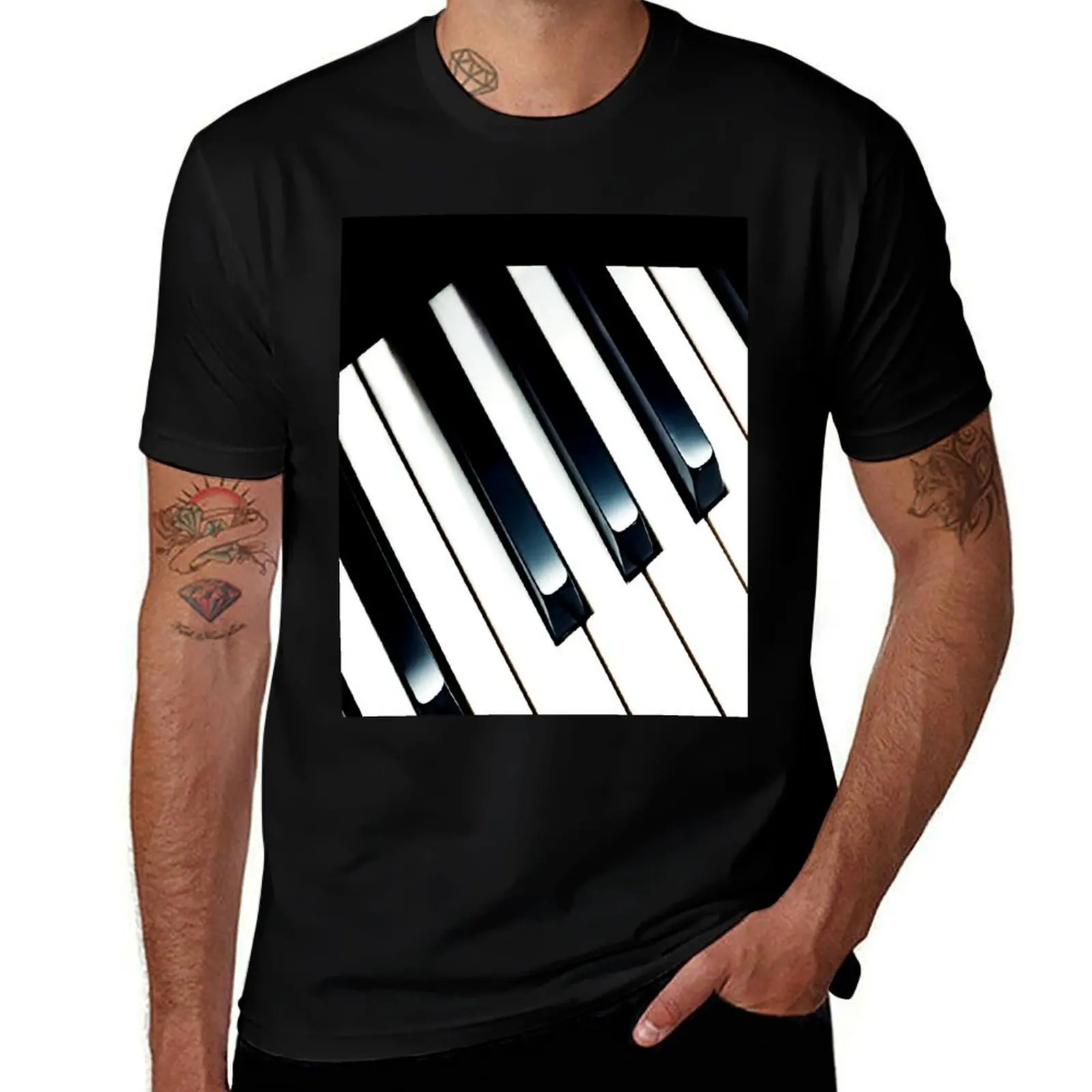 

t for cotton soft Keyboard pack cotton Piano fit for T-Shirt t shirt shirts shirts man slim t man