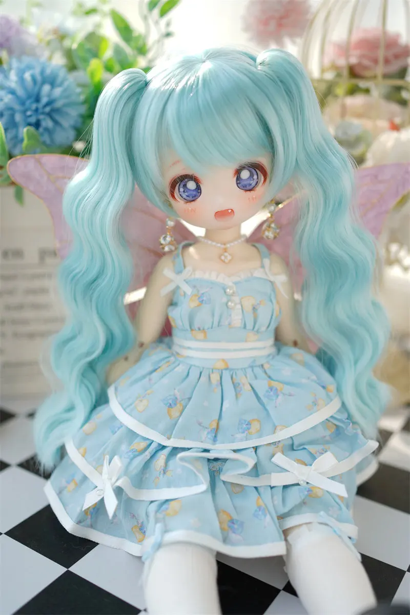 In Stock BJD/DD/SD Doll Wig Detachable Thumb Clip Wavy Curls 1/3 Long Hair Wig Girls High Temperature Silk BJD Doll Accessories