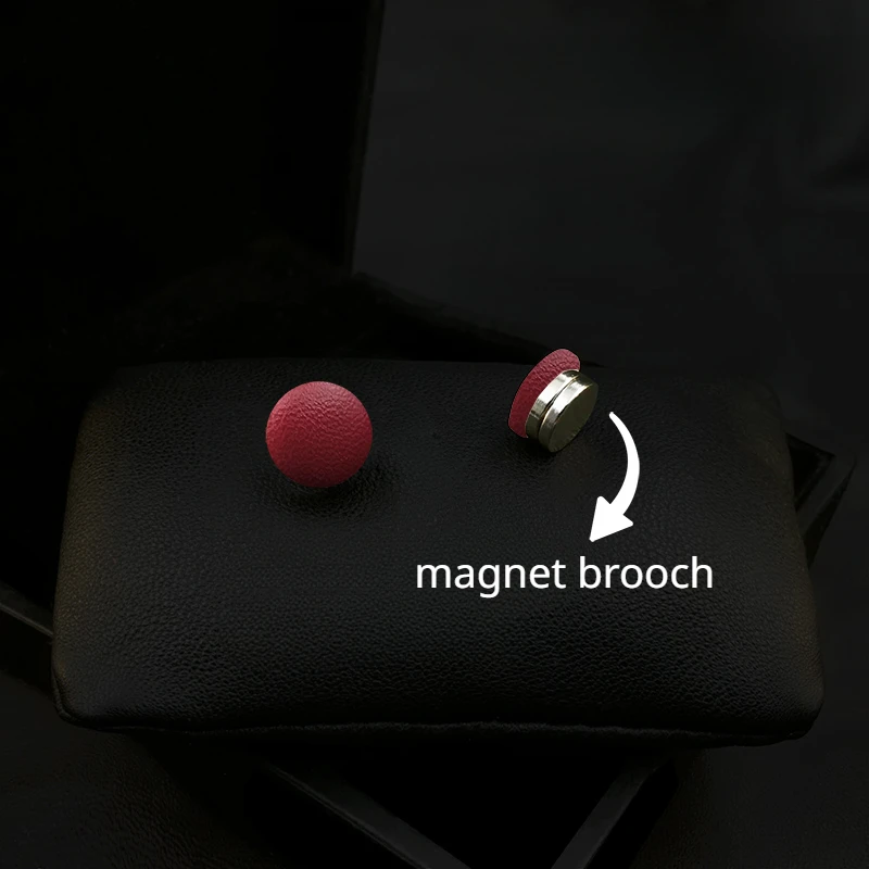 Candy Color Leather Magnetic Sewing Free Anti-Exposure Brooch Buckle Fashion Fixed Collar Pin Men Women Accessories Jewelry1617