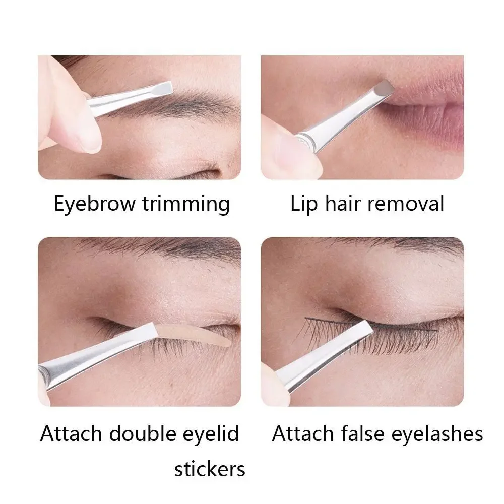 Professional  Brow Tool Stainless Fine Hairs  Tweezer Hair Beauty Puller Slanted Eye Steel Eyebrow Clips Removal Makeup
