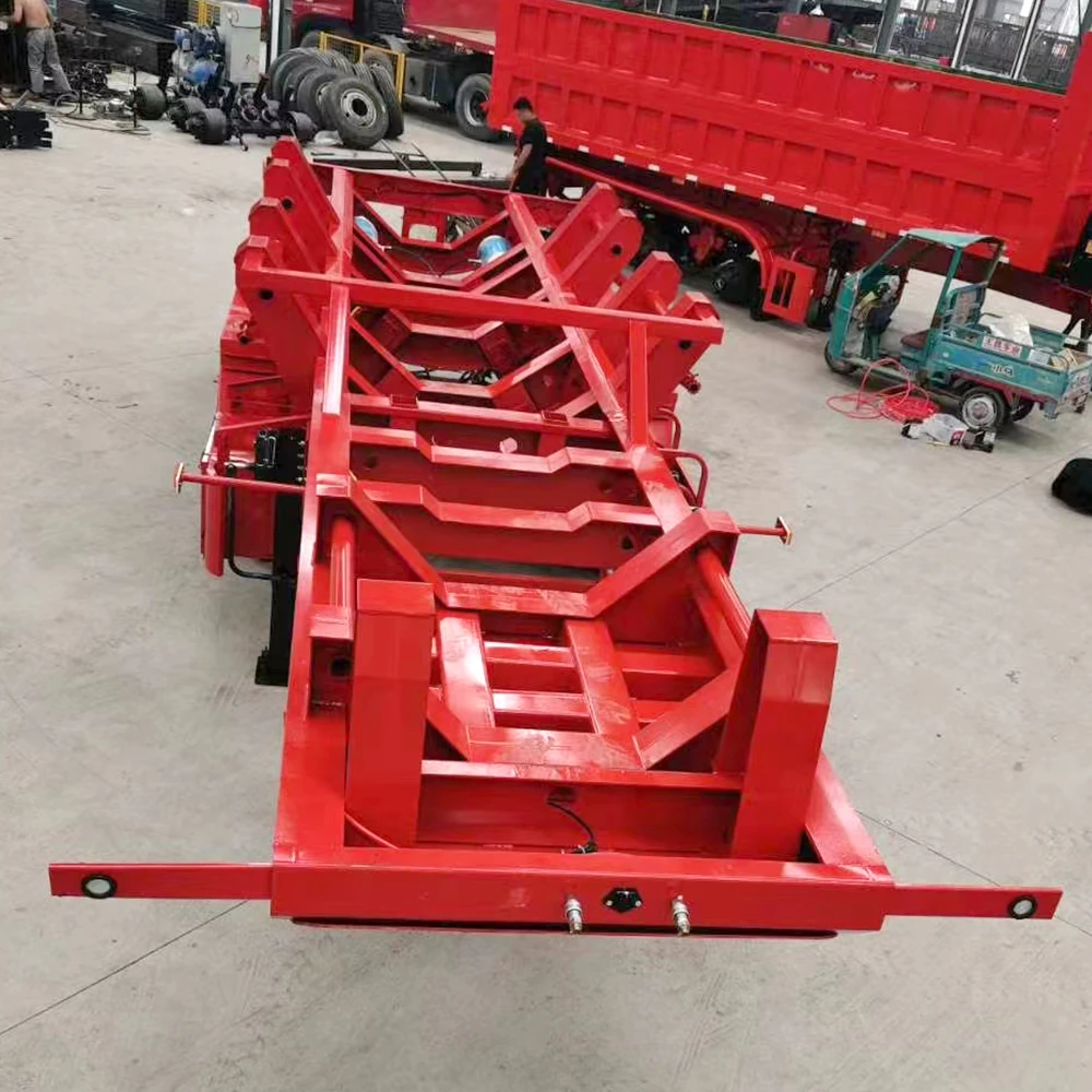3-Axle 20ft 45ft Skeletal Steel Coil Cradle Trailer 40ft Skeleton Chassis Semi-Trailer