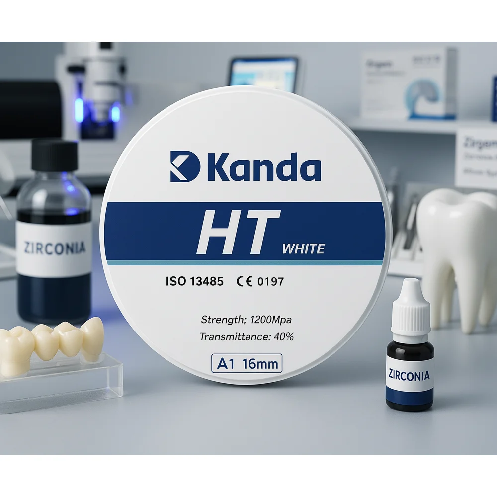 

HT White Zirconia Block 98mm Dental CAD/CAM Disc High Translucency Zirconium Ceramic Blanks for Crown Bridge Lab A1 A2 A3 Color