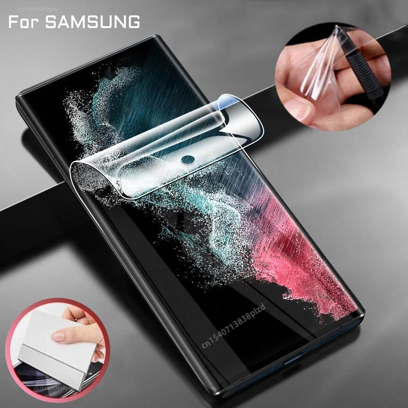 Película de hidrogel HD para Samsung Galaxy S26 S25 S24 S23 S22 S21 S20 Plus Ultra Protector de pantalla de cobertura completa A55 A35 A16 Note 20 10 5G 6