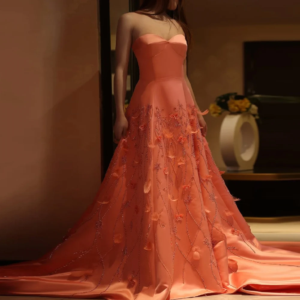 Robe de soirée en Satin rose Simple, personnalisée, élégante, sans manches, robes de célébrité, ligne a, robe de soirée classique avec traîne Court