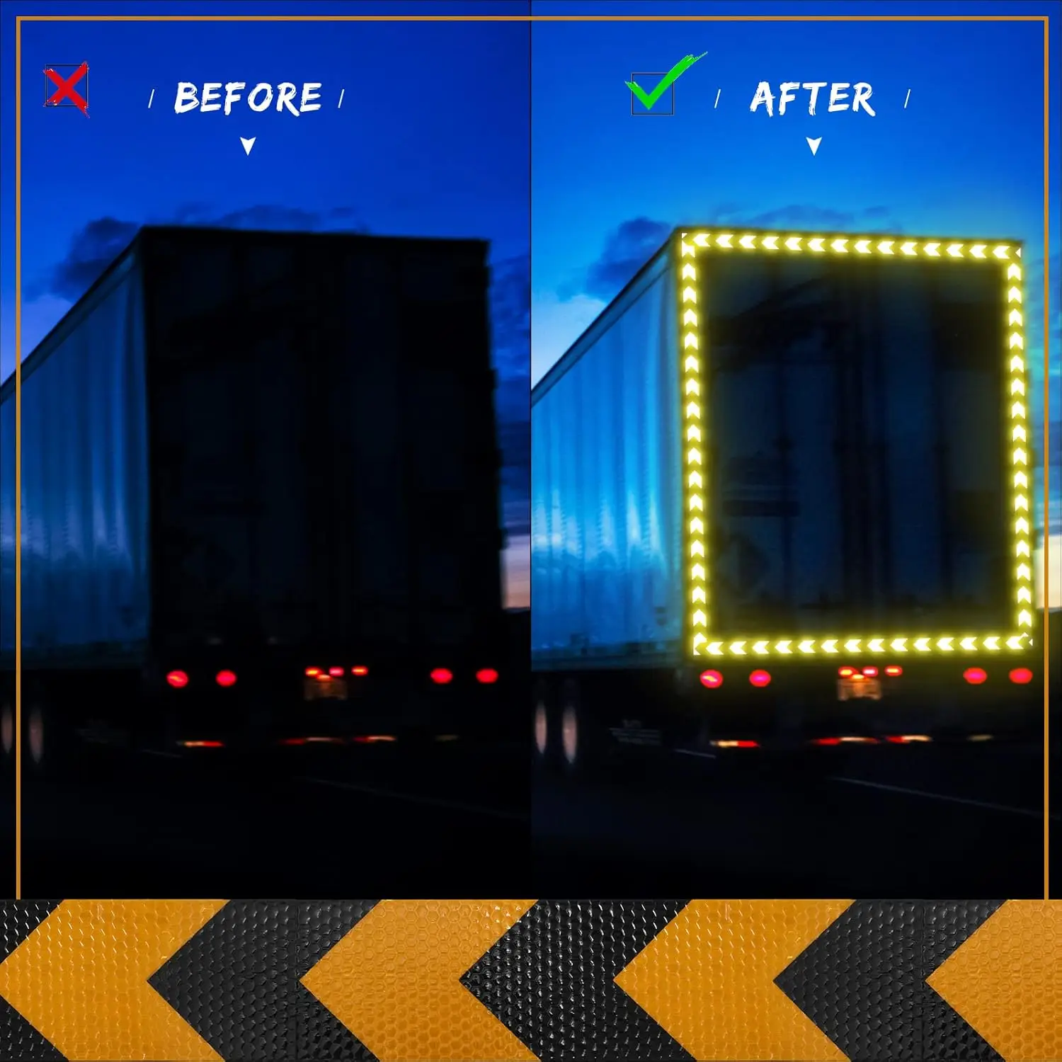 Reflective Tape, 10CM x 10M Waterproof Warning Tape Safety Tape-Conspicuous Warning Tape for Vehicles, Cars, Trailers, Outdoors