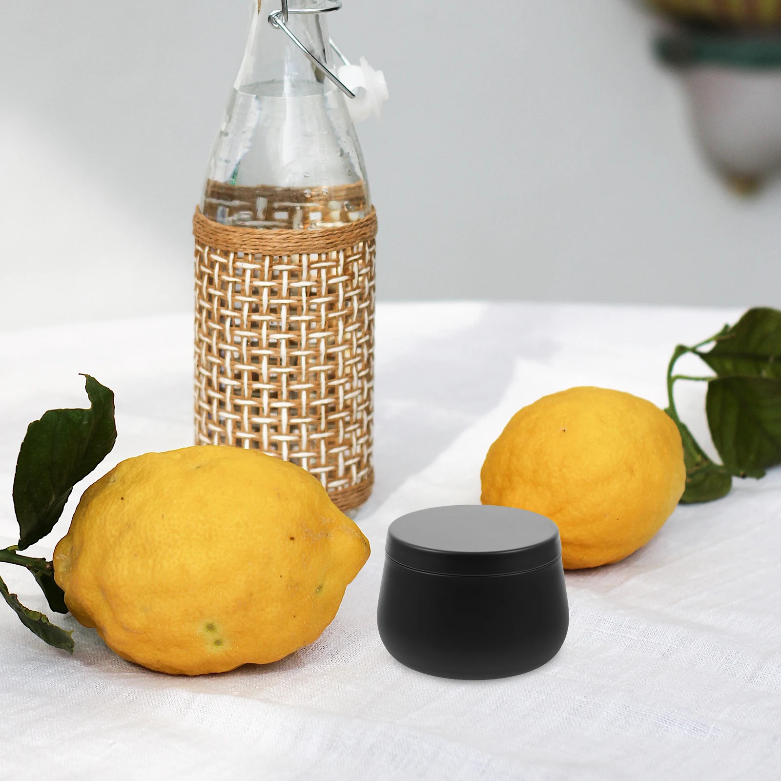 

24pcs 4Oz Round Tin Box Small Tinplate Storage Container For Candy Tea Candles Sealed Jar Kitchen Office Use Empty Trinket Box