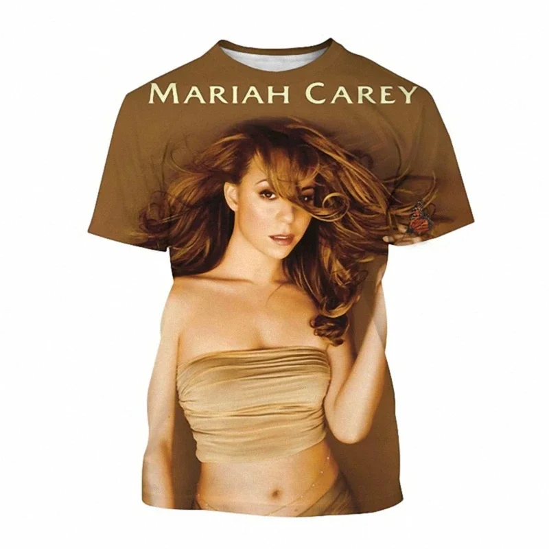 Popular Singer Mariah Carey 3D printed T-shirts Men Women Summer Short Sleeve Tee shirt Fashion Streetwear Oversized Unisex Tops