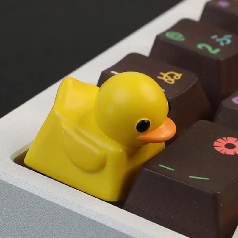 Cartoon Keyboard Key Caps Yellow Duck Resin Mechanical Keyboard Keycaps Replacement Parts Game Accessories Cute Decor