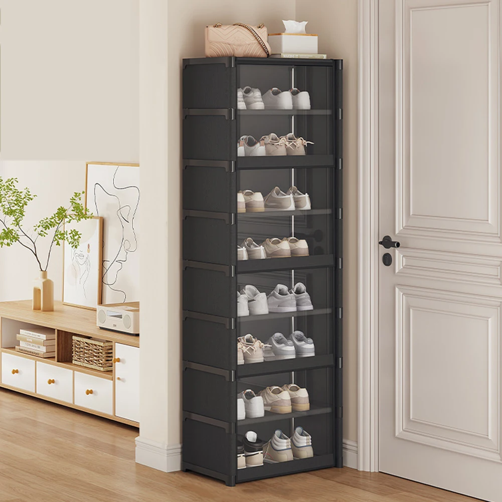 

9-Tier Shoe Storage Holds 18 Pairs 18 Pair Narrow Shoes Shelf Cabinet Vertical Narrow Shoe Rack Organizer Sneaker Rack Organizer