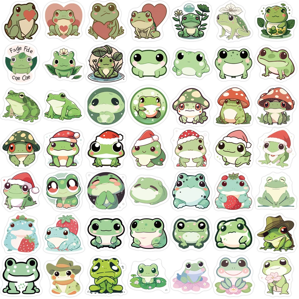 10/30/50/100pcs Cute Little Frog PVC Sticker Aesthetic Stationery School Supplies DIY Decoration Korean Scrapbooking for Kids
